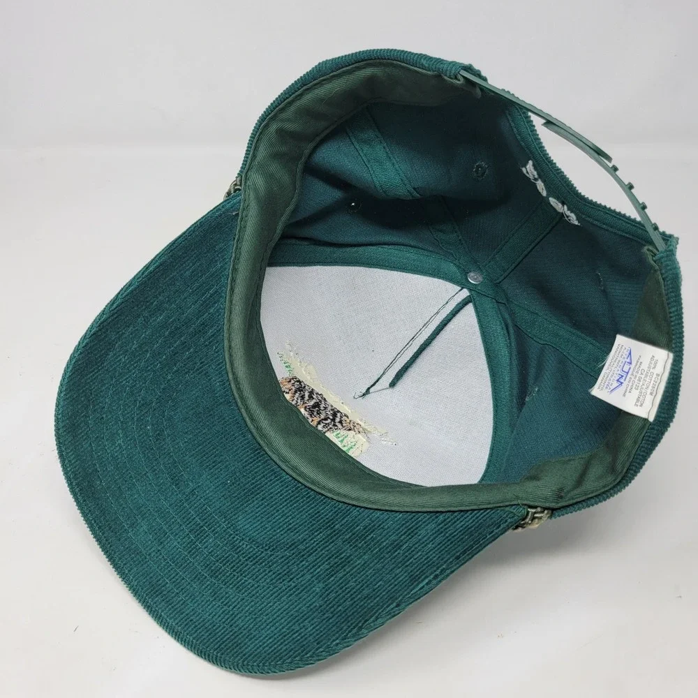 AJM International Green Corduroy White Birch Lodge Miramichi N.B. Snapback Hat